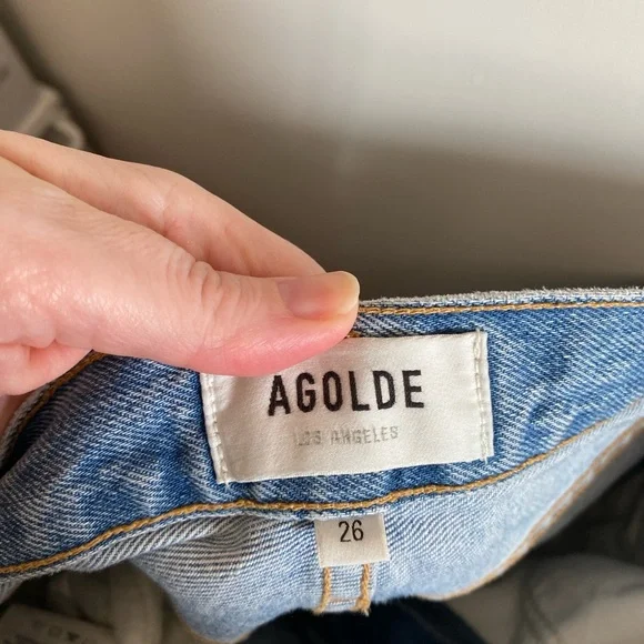 Agolde 90s Pinch Waist Light Blue Denim Jeans Size 26 - Picture 9 of 11